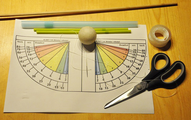 Bauanleitung Windstärkemesser: Materialbedarf