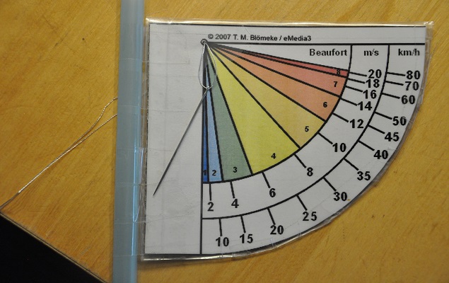 Bauanleitung Windstärkemesser: Skala anfertigen