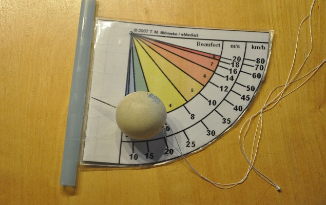 Bauanleitung Windstärkemesser: Tischtennisball durchstechen