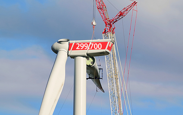 Windenergieanlage im Bau