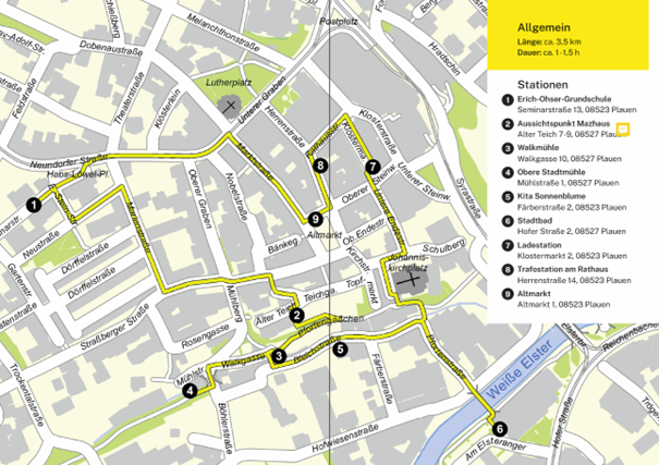 Streckenplan Energielehrpfad Plauen